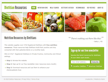 Tablet Screenshot of dietitianresources.org